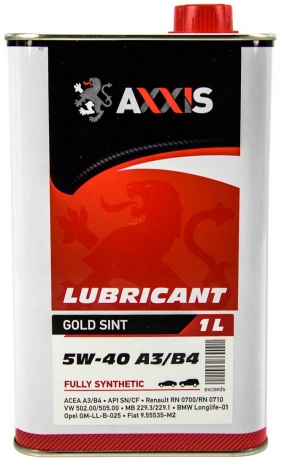 Axxis 5W-40 A3/B4 Gold Sint