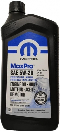 Mopar MaxPro SAE 5W20 Engine Oil SP/GF-6A